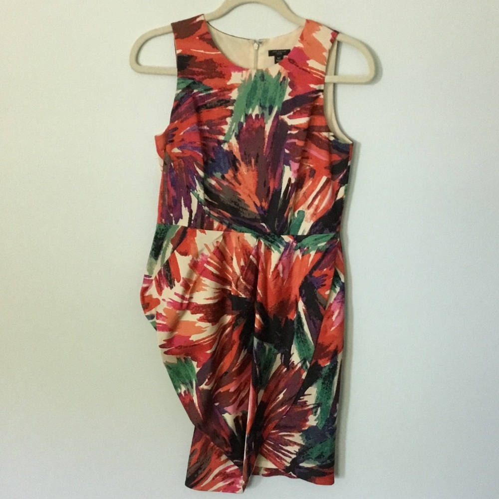 Ann Taylor paint stroke peplum cocktail dr…